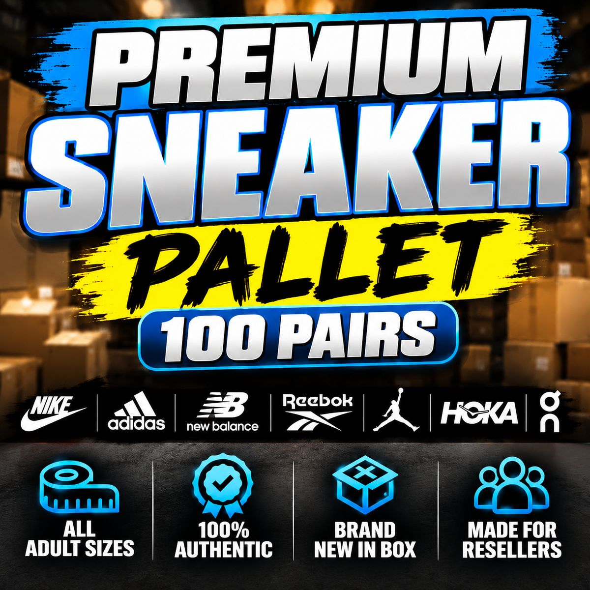 Premium Sneaker Pallet – 100 Pairs